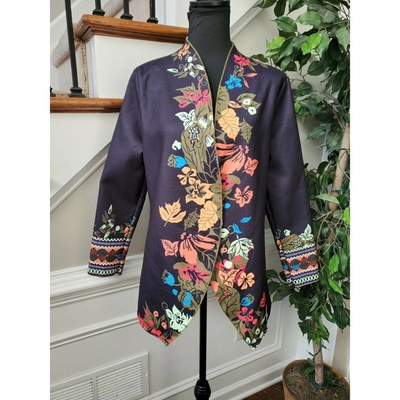 Misslook Floral Long Sleeve Casual Blazer - Picture 1 of 12